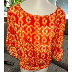 Michael Michael Kors Orange Long-sleeve Top, Sz M